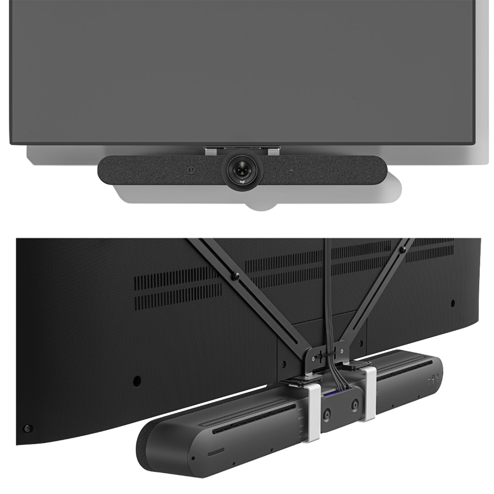 Logitech TV Mount for Video Bars in Use
